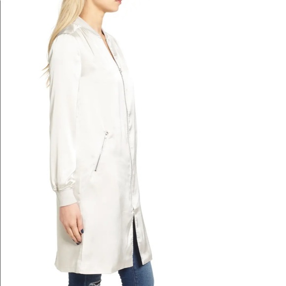 J.O.A. Satin Longline Bomber Jacket - Picture 5 of 16